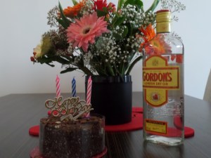 Abby's birthday celebration ... the Gordon's was a treat as alcohol prices here make Canadian prices cheap!