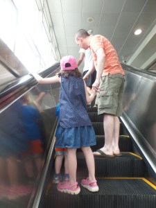 The Aldous children are escalator champs. While we say we walk a lot, what we really mean is we walk some and ride MANY (like 4 just to Michael's office 5 minutes away) escalators.