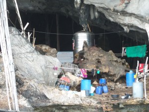 Viking Cave ... with a birds nest mining operation set up. Birds Nest is used in Traditional Chinese Medicine ... mama will post more on this later.