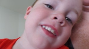 He woke up and said, "I'm old enough to take a selfie, right?" Geesh.